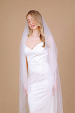 Load image into Gallery viewer, GRACE - one layer chapel length scattered pearl wedding veil