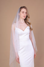Load image into Gallery viewer, GRACE - one layer chapel length scattered pearl wedding veil