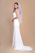 Load image into Gallery viewer, OLIVIA - Cut-Edge Hip Length Wedding Veil