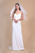 Load image into Gallery viewer, CHLOE - 1960’s inspired short bouffant wedding veil with a cut edge