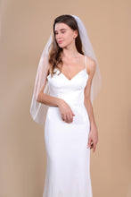 Load image into Gallery viewer, OLIVIA - Cut-Edge Hip Length Wedding Veil