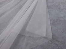 Load image into Gallery viewer, CHLOE - 1960’s inspired short bouffant wedding veil with a cut edge