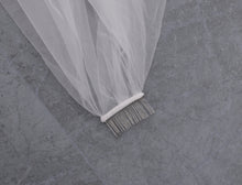 Load image into Gallery viewer, LUNA - two layer cathedral length veil with a simple edge finish