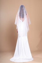 Load image into Gallery viewer, ISABELLA - one layer fingertip length barely-there cut veil in Italian style tulle