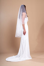 Load image into Gallery viewer, ISABELLA - one layer fingertip length barely-there cut veil in Italian style tulle