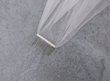 Load image into Gallery viewer, ISABELLA - one layer fingertip length barely-there cut veil in Italian style tulle