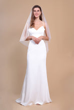 Load image into Gallery viewer, ISABELLA - one layer fingertip length barely-there cut veil in Italian style tulle