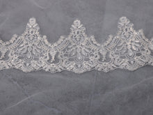 Load image into Gallery viewer, EVELYN - single layer floor length lace edged mantilla veil