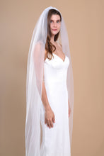 Load image into Gallery viewer, AVA - one layer chapel length wedding veil with plain cut edge