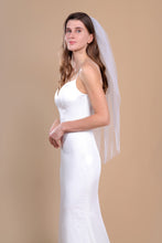 Load image into Gallery viewer, OLIVIA - Cut-Edge Hip Length Wedding Veil