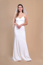 Load image into Gallery viewer, OLIVIA - Cut-Edge Hip Length Wedding Veil