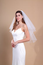 Load image into Gallery viewer, CHLOE - 1960’s inspired short bouffant wedding veil with a cut edge
