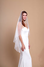 Load image into Gallery viewer, ISABELLA - one layer fingertip length barely-there cut veil in Italian style tulle