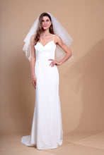 Load image into Gallery viewer, CHLOE - 1960’s inspired short bouffant wedding veil with a cut edge