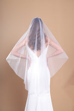 Load image into Gallery viewer, ISABELLA - one layer fingertip length barely-there cut veil in Italian style tulle