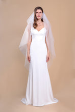Load image into Gallery viewer, CHARLOTTE - elegant hand cut fingertip length wedding veil