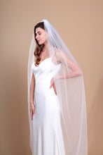 Load image into Gallery viewer, AVA - one layer chapel length wedding veil with plain cut edge