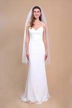 Load image into Gallery viewer, CAMILLA - two-tier layer fingertip length veil with a simple square cut edge