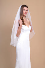 Load image into Gallery viewer, OLIVIA - Cut-Edge Hip Length Wedding Veil
