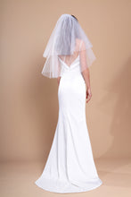 Load image into Gallery viewer, CHLOE - 1960’s inspired short bouffant wedding veil with a cut edge