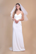 Load image into Gallery viewer, CHLOE - 1960’s inspired short bouffant wedding veil with a cut edge
